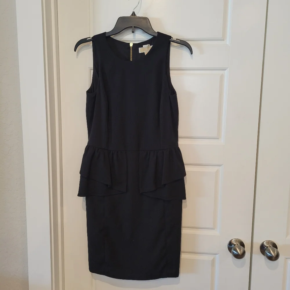 Michael Kors Jersey Peplum Dress in Black Size 4